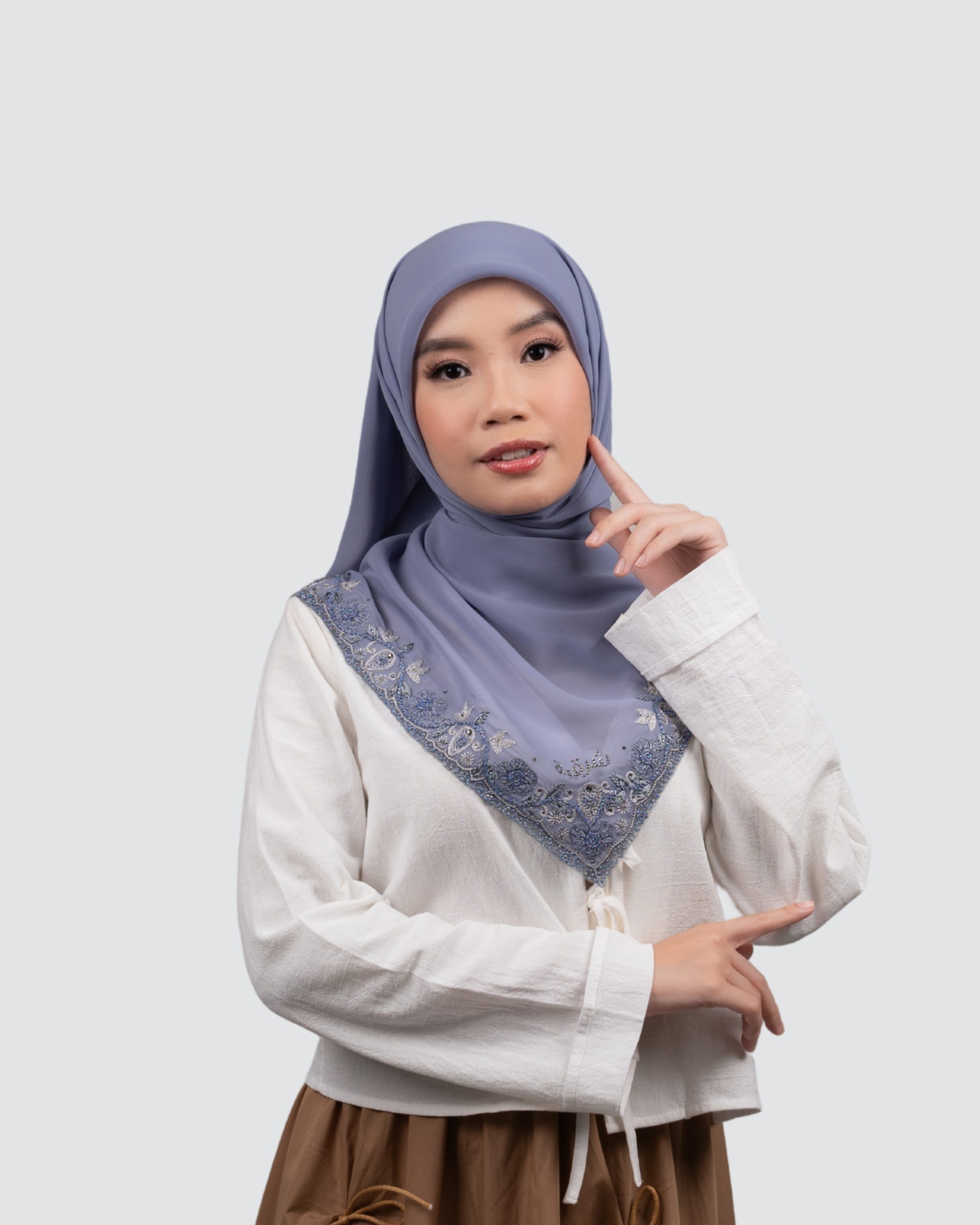 Alya Embroidery Lace Square - Dawn