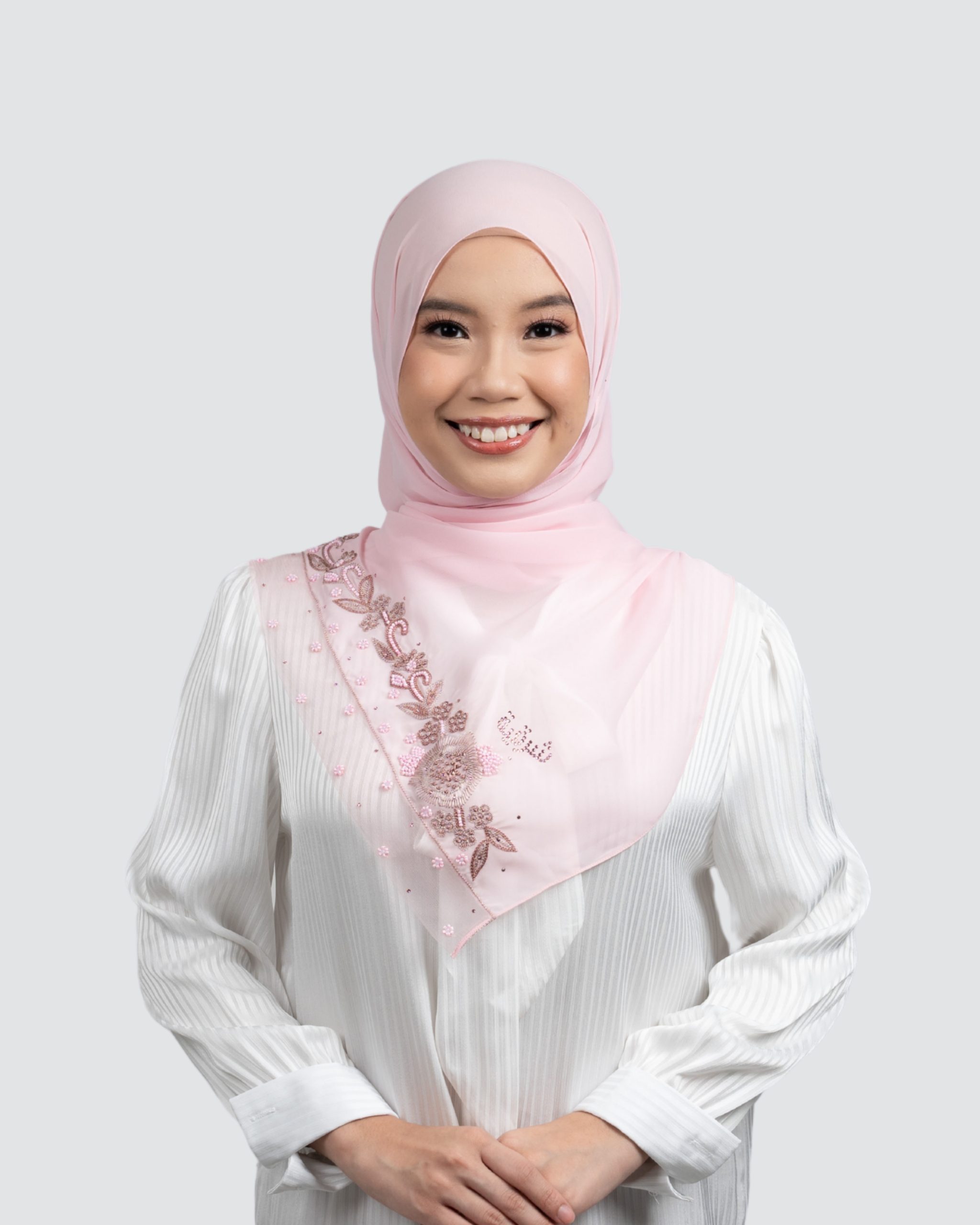 Safiya Embroidery Beads Lace Shawl - Ruby