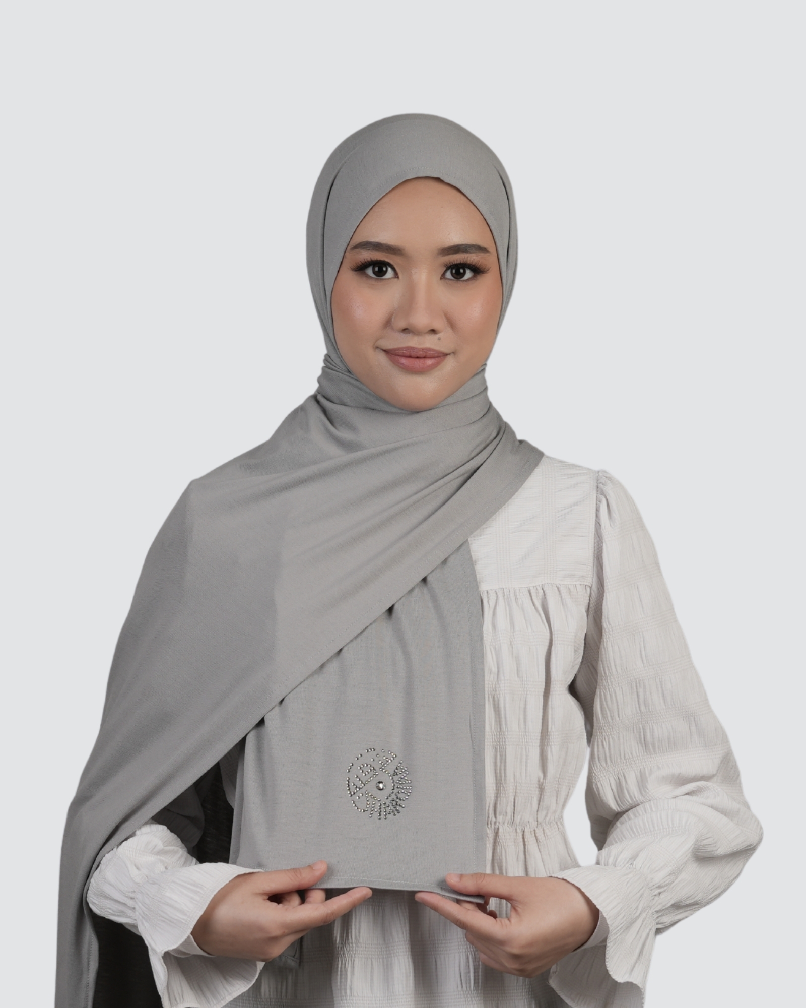 Swarovski Logo Jersey Shawl - Jet Grey