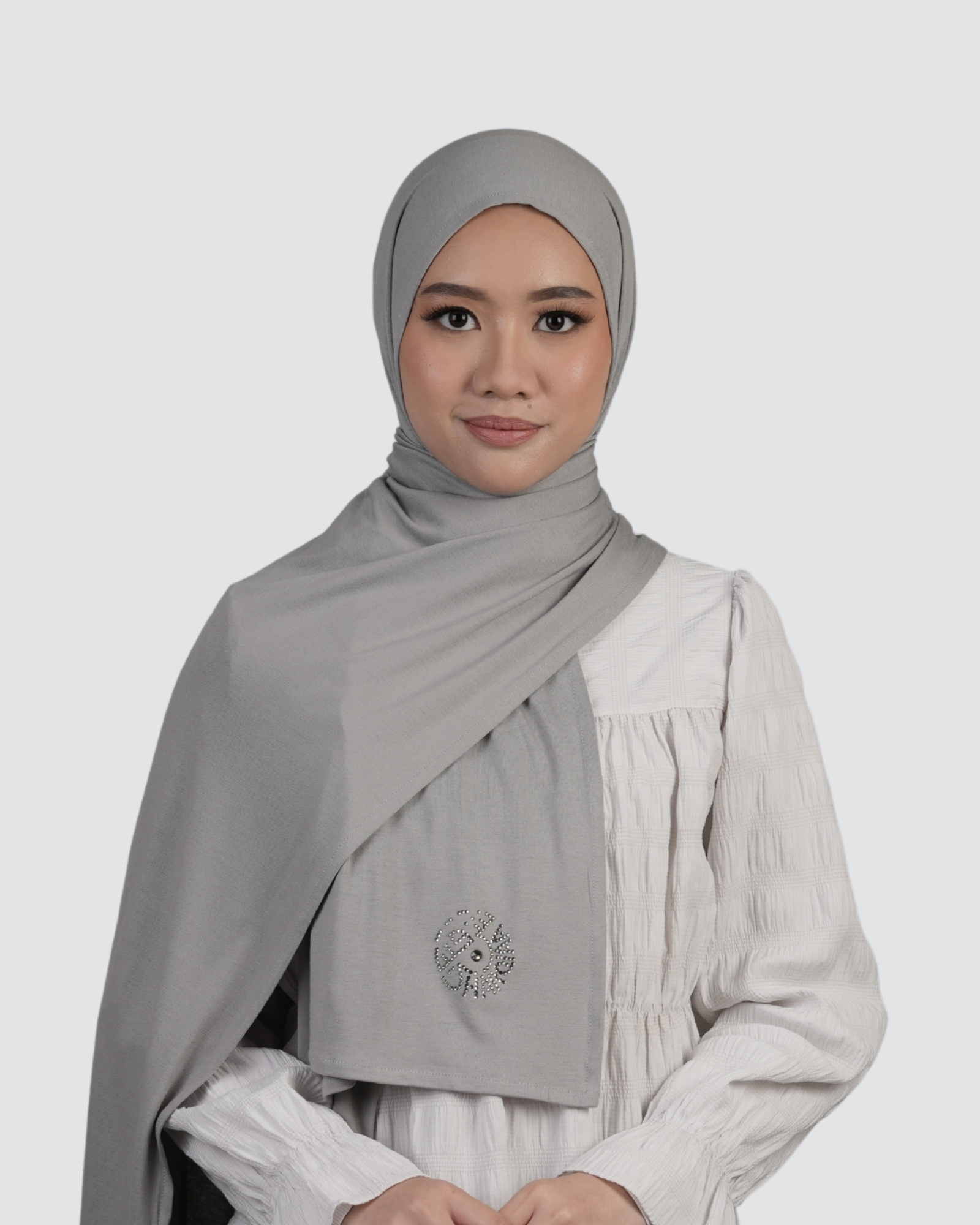 Swarovski Logo Jersey Shawl - Jet Grey