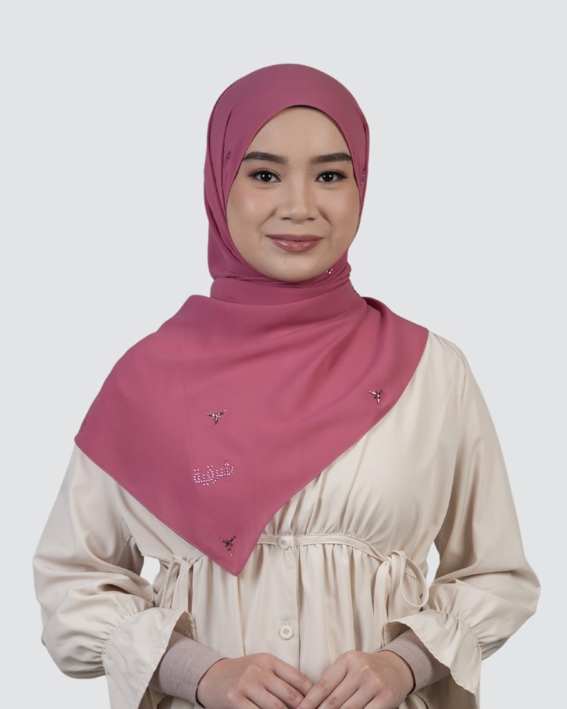 Zahira Swarovski Shawl - Cherry