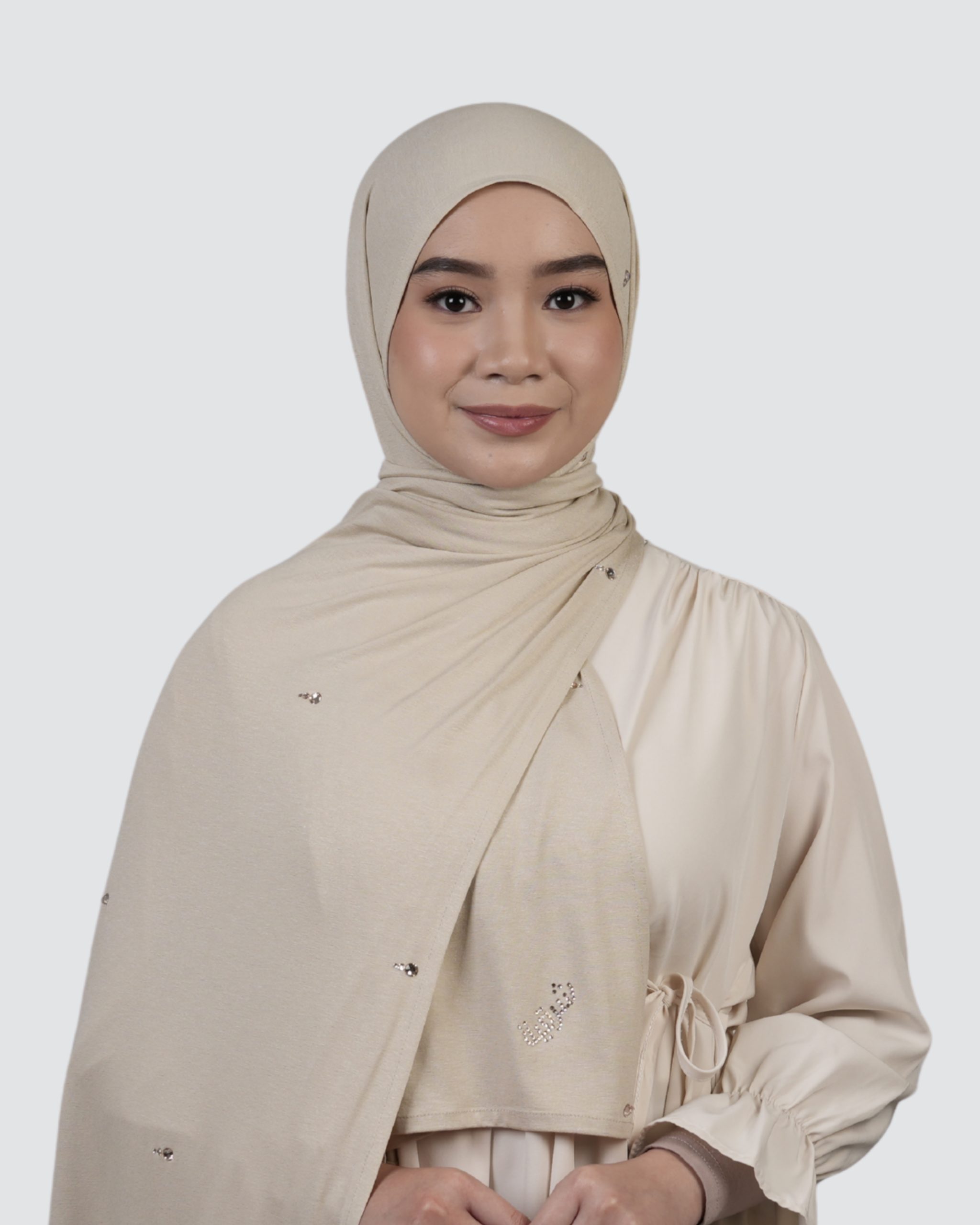 Jersey Swarovski Teardrop Shawl - Pale Amber