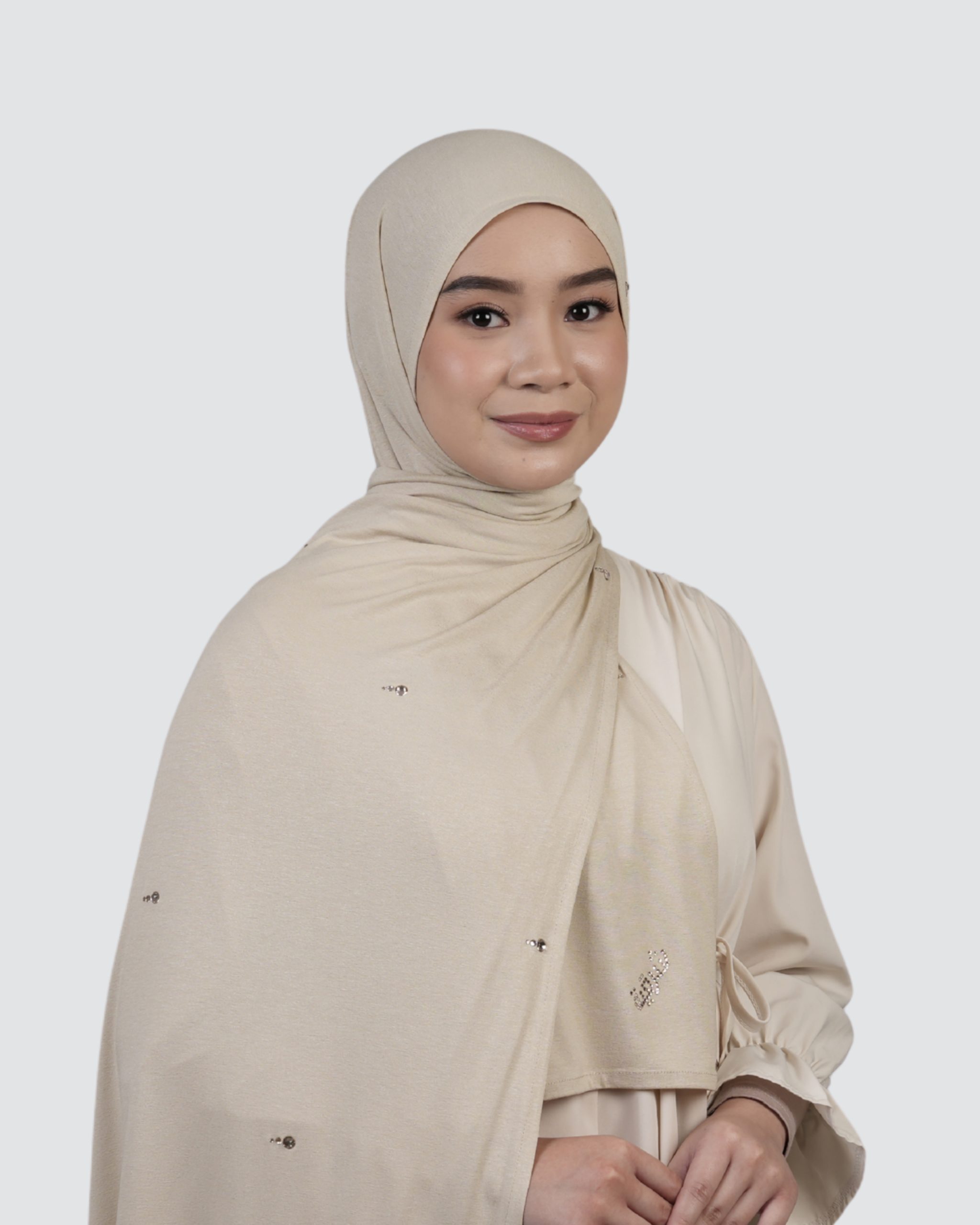 Jersey Swarovski Teardrop Shawl - Pale Amber