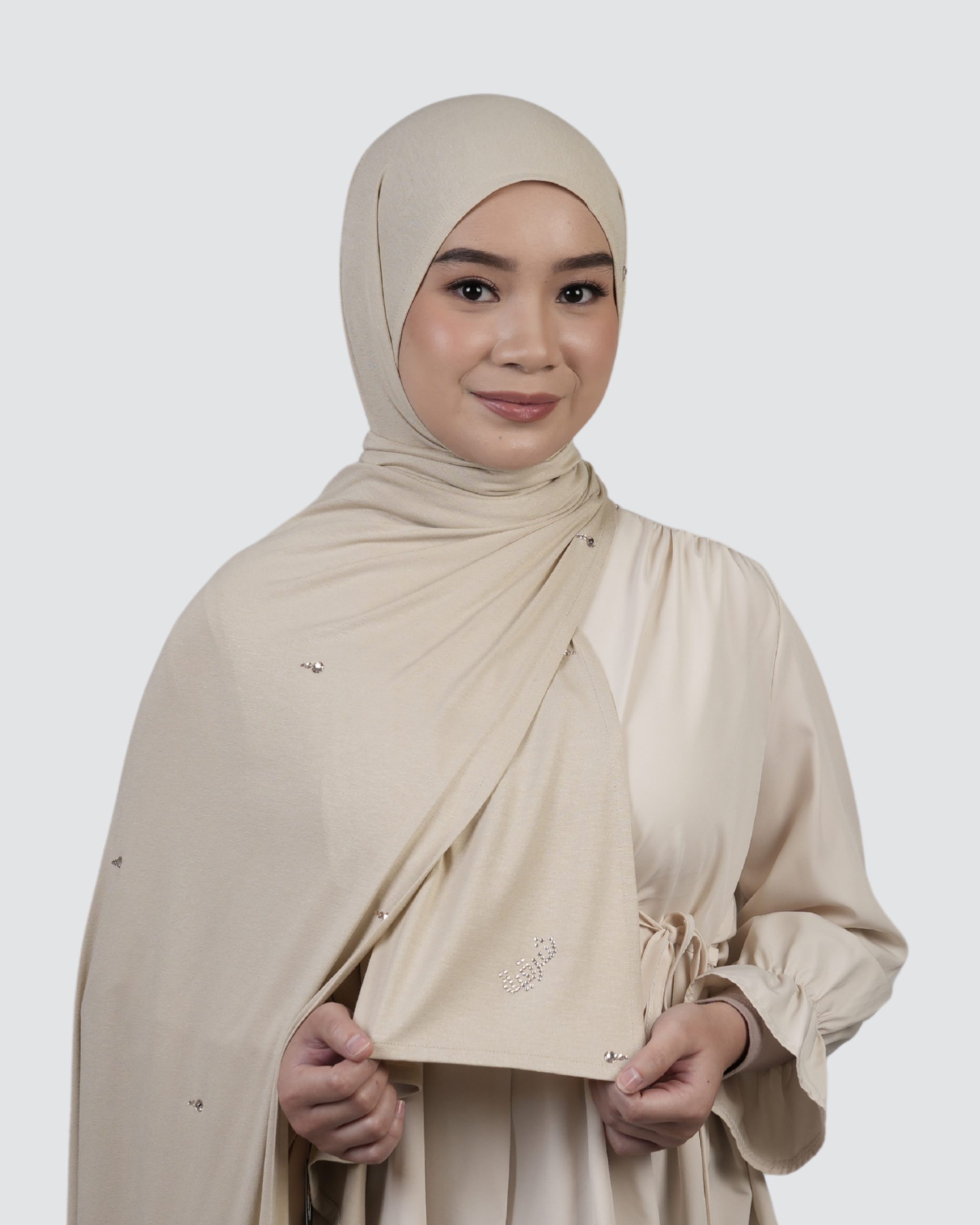 Jersey Swarovski Teardrop Shawl - Pale Amber