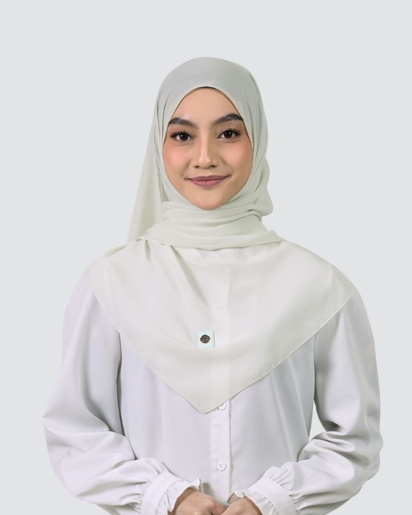 Leather Logo Plain Chiffon Shawl - Pea