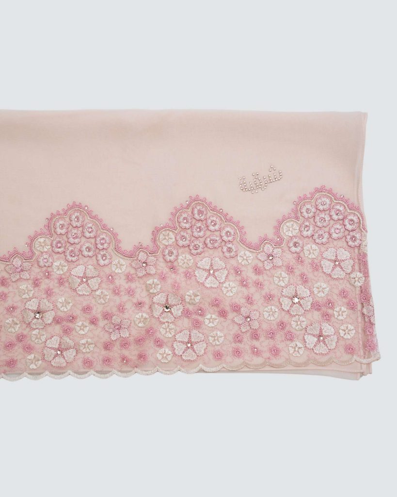 Thuraya Lace Shawl - Rose Frosting