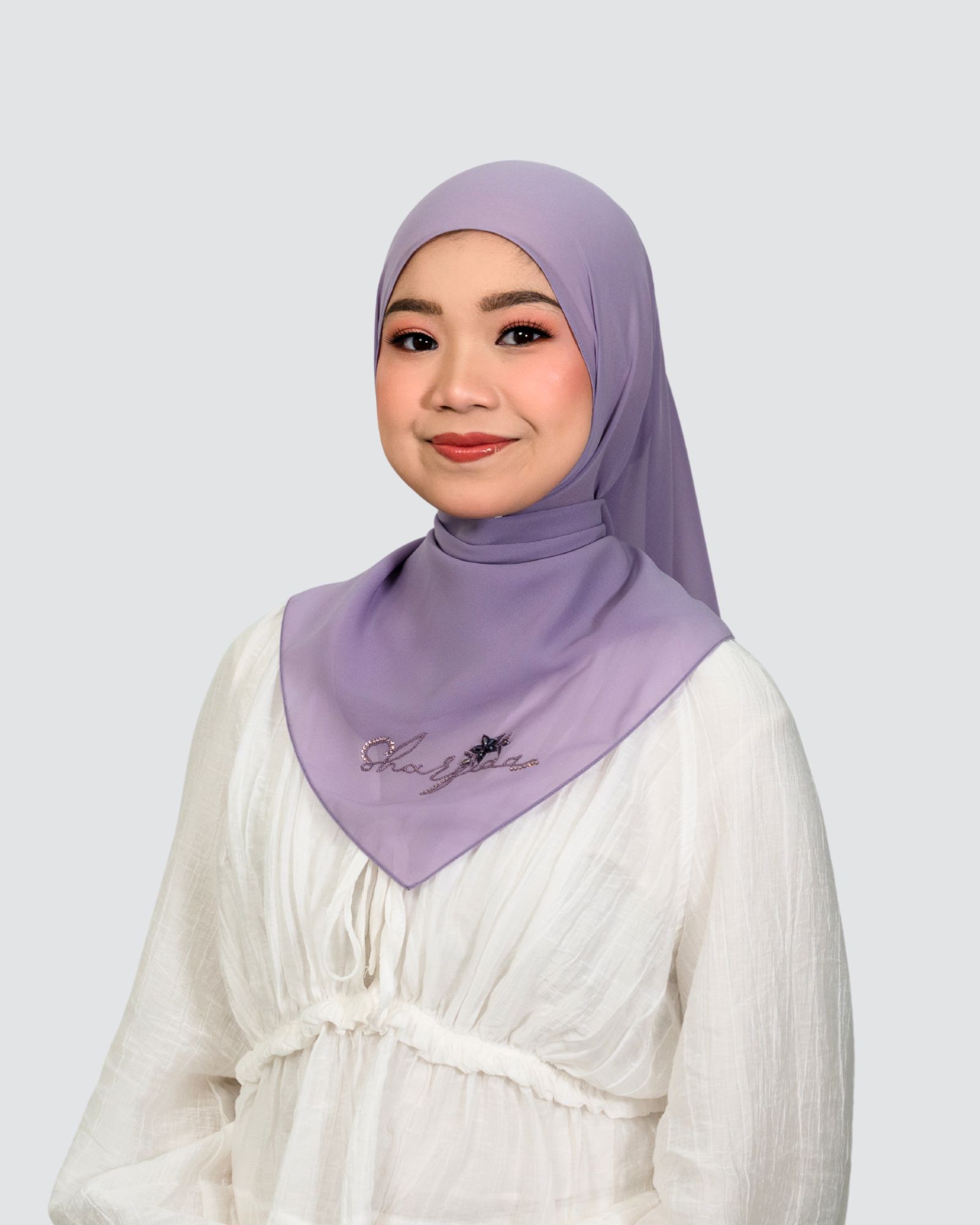 Lumi Signature Embroidery Shawl - Lilac