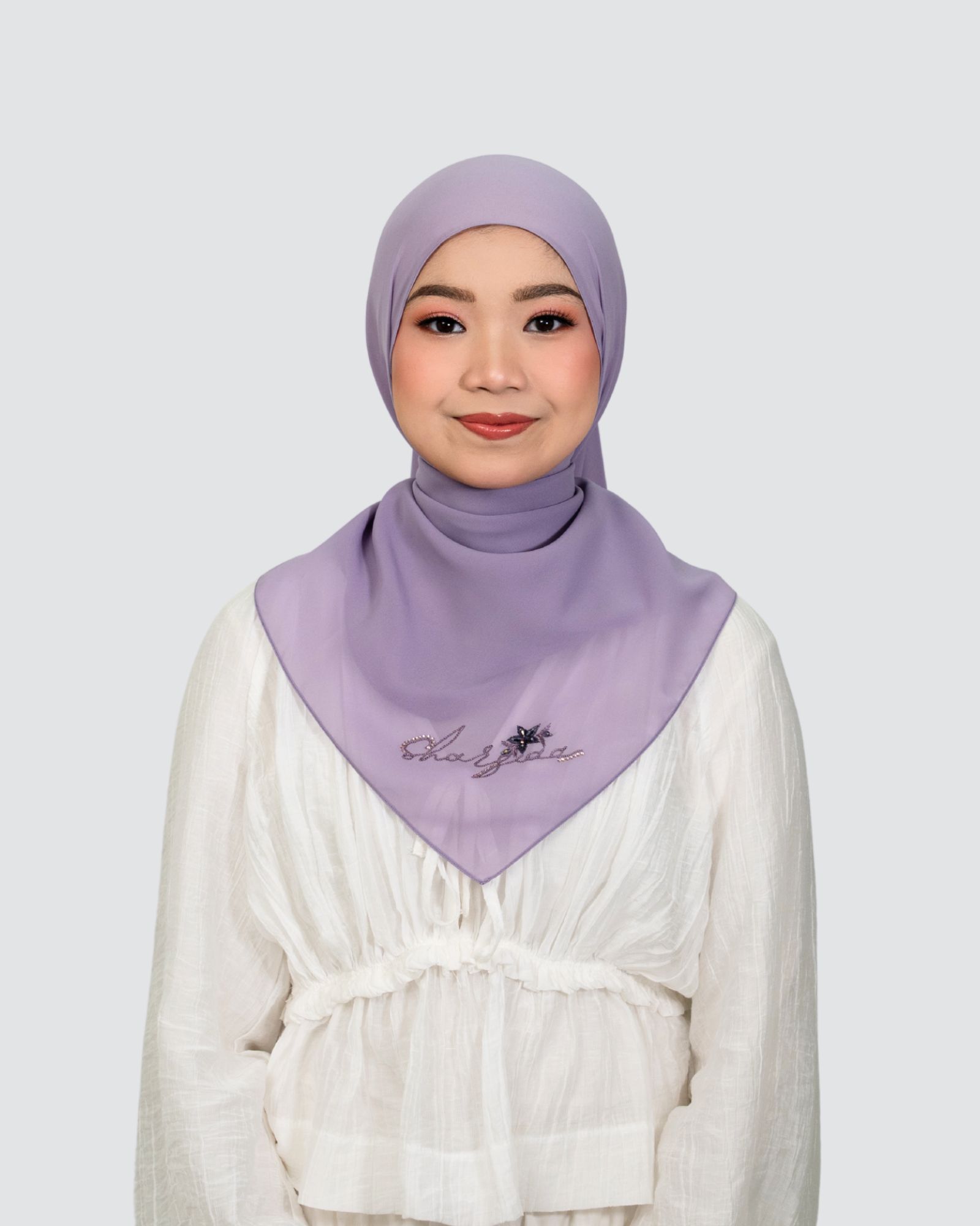 Lumi Signature Embroidery Shawl - Lilac