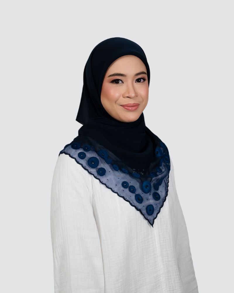 Raneem Lace Square - Cobalt