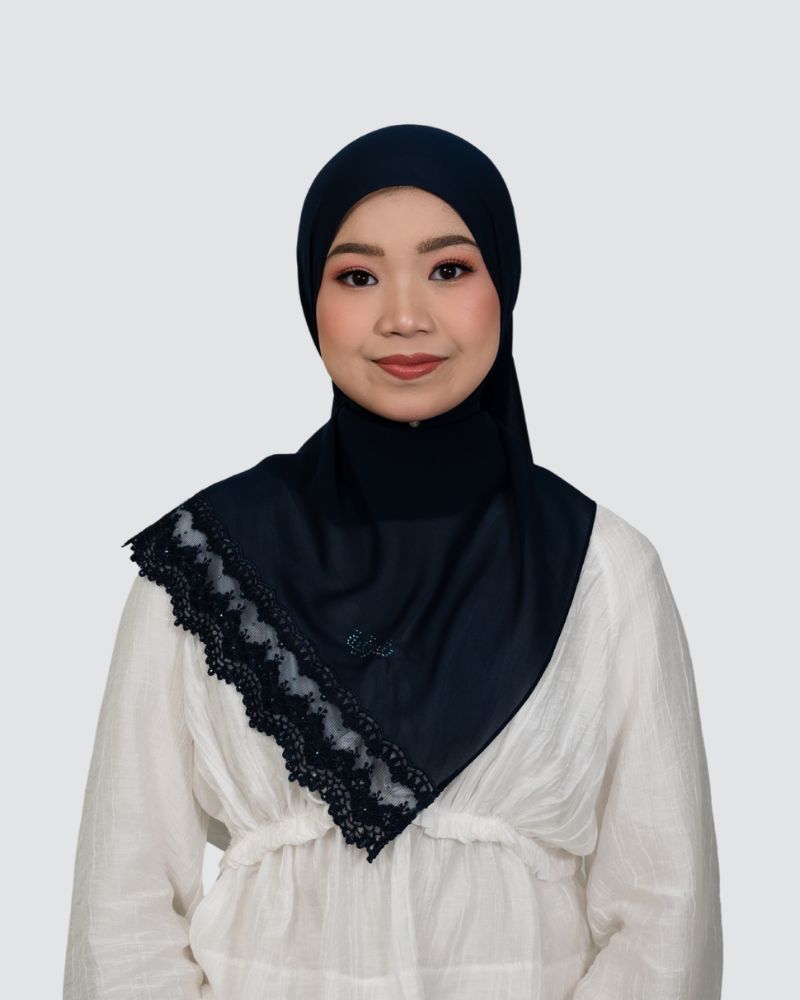 Zea Lace Shawl - Navy