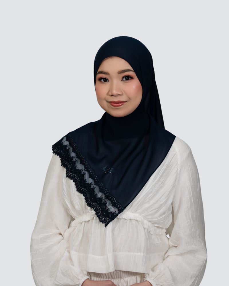 Zea Lace Shawl - Navy