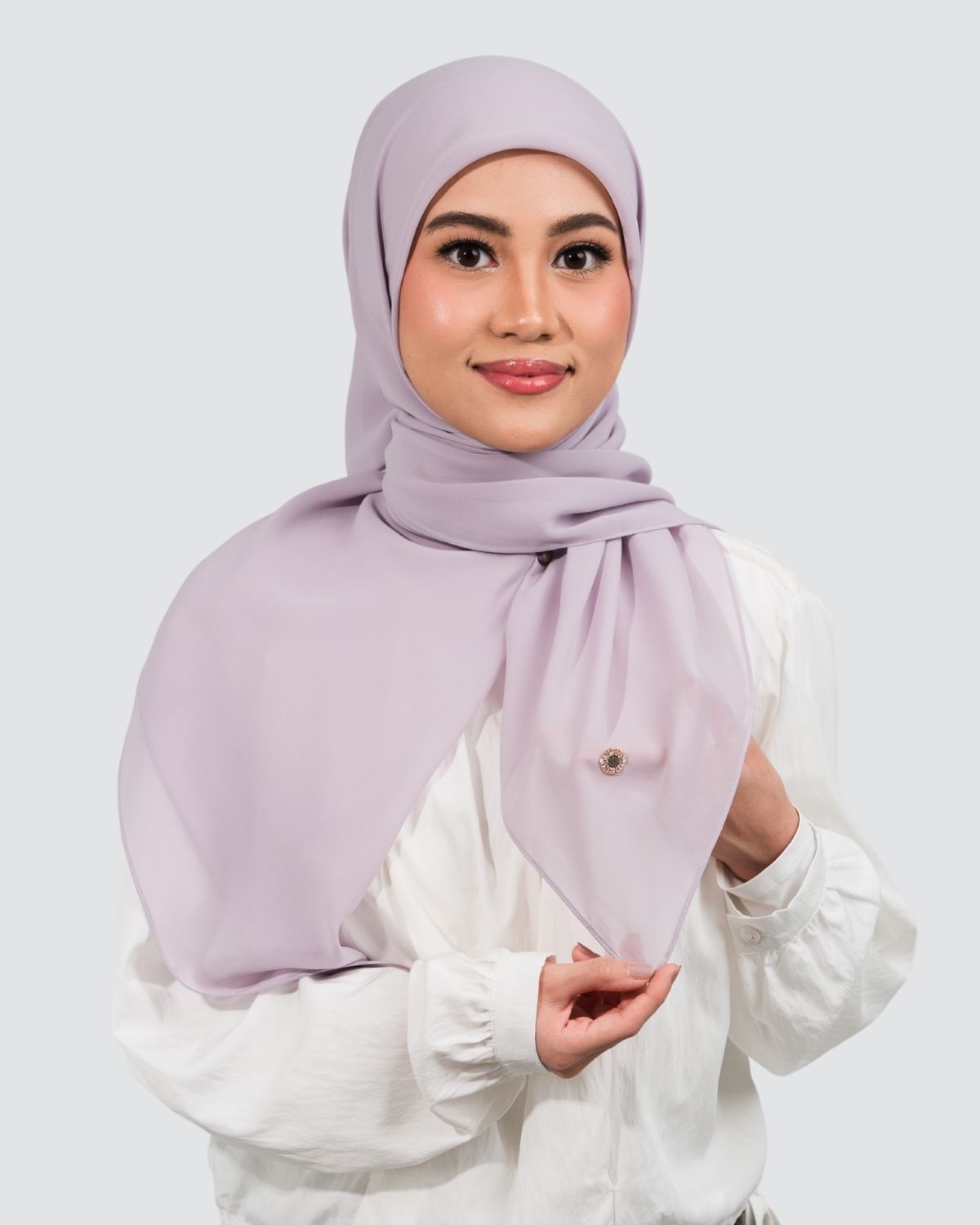 Metal Logo Chiffon Square - Thistle