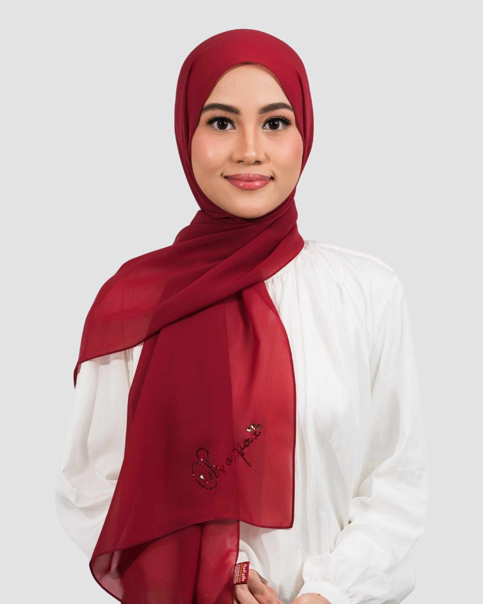 Sana Signature Swarovski Shawl - Wine