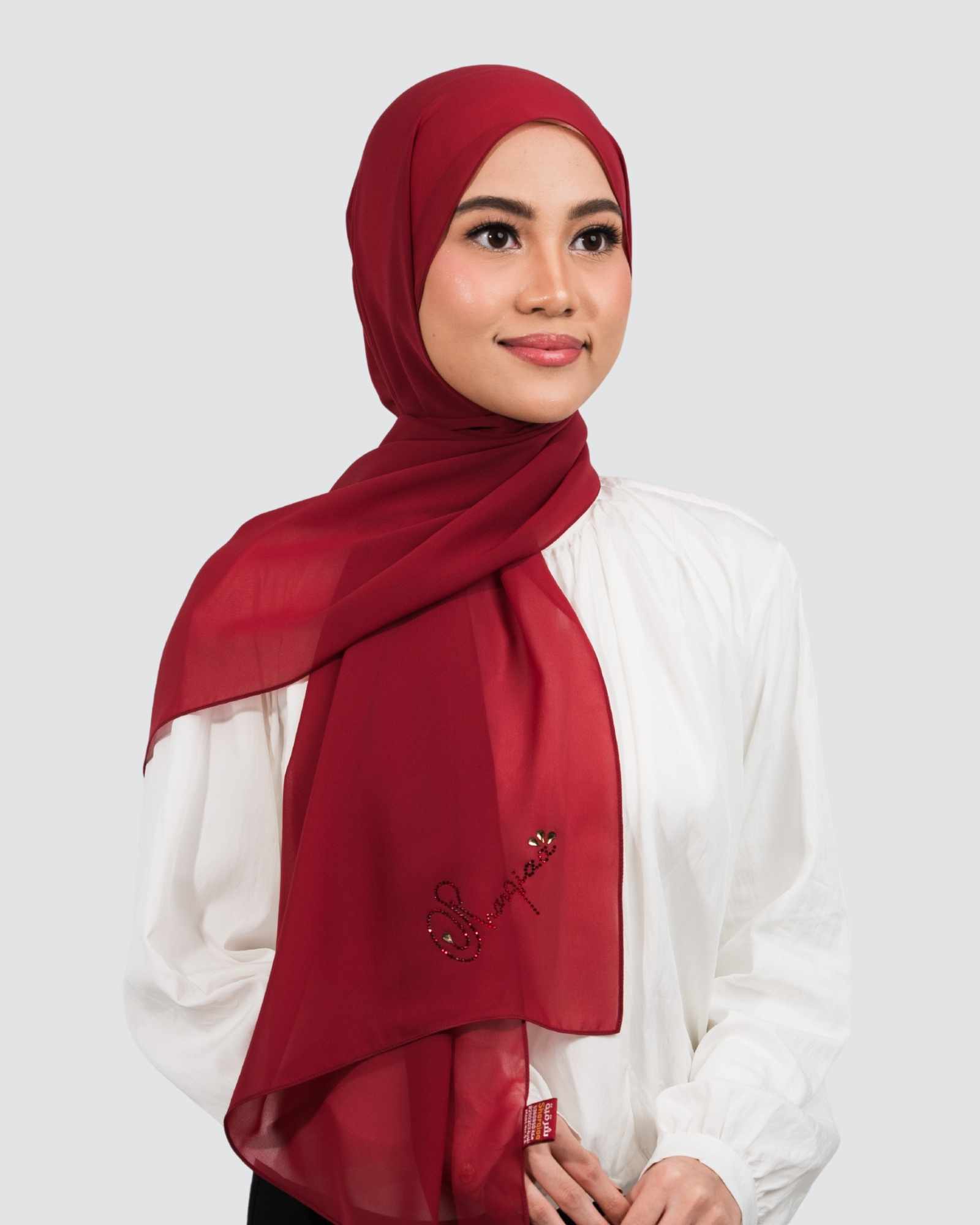 Sana Signature Swarovski Shawl - Wine