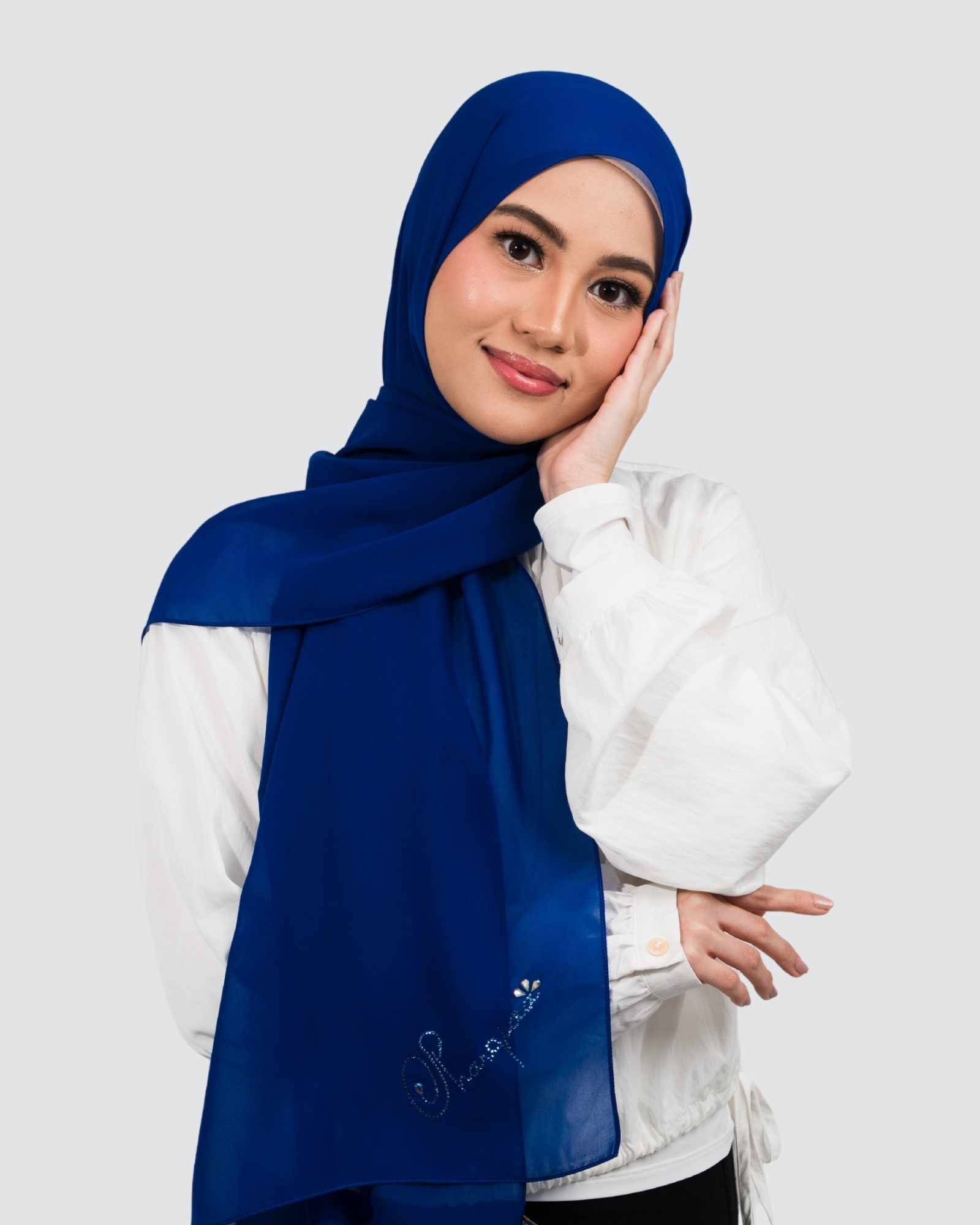 Sana Signature Swarovski Shawl - Sapphire