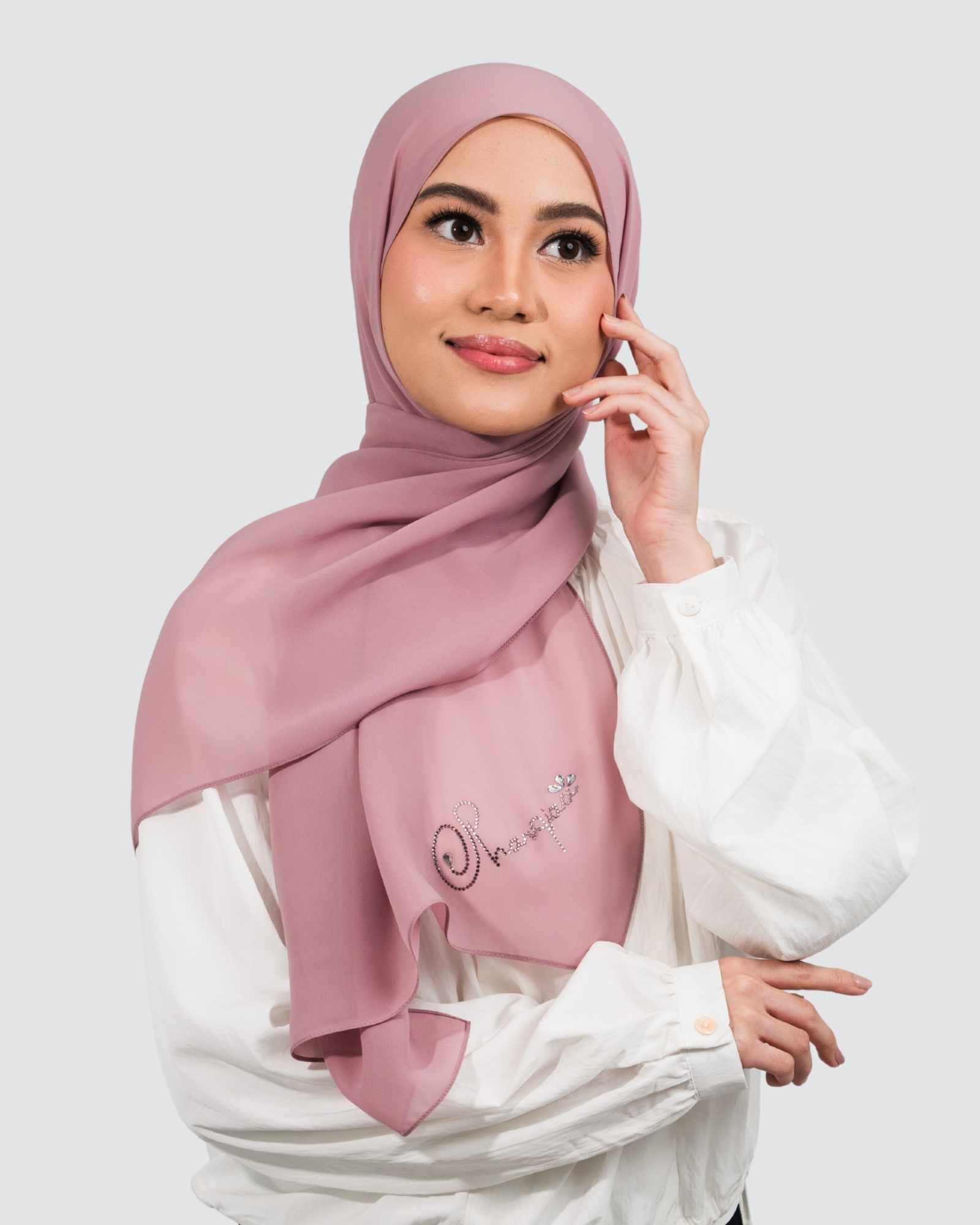 Sana Signature Swarovski Shawl - Azalea