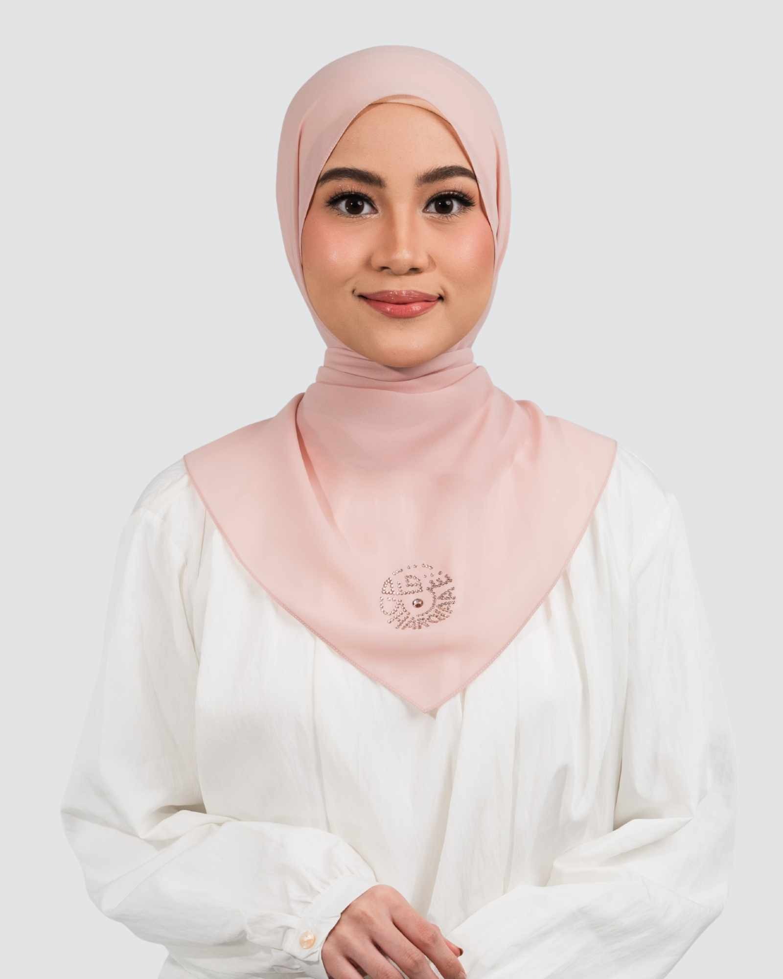 Signature Swarovski Logo Shawl - Pale Persimmon